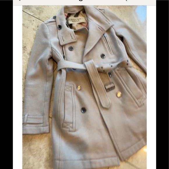 Ladies BURBERRY BRIT wool/cashmere Coat USA 12 _VIDEO
